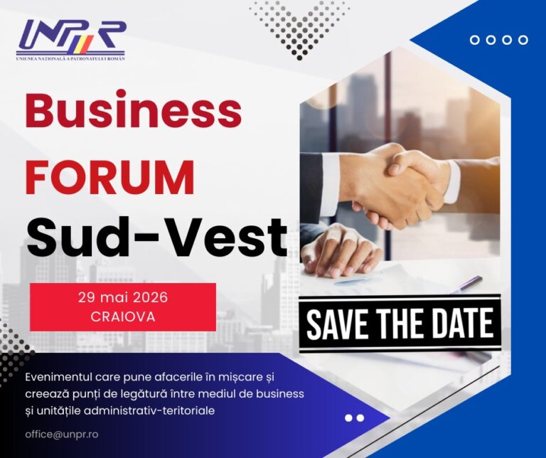Prima ediție a Business Forum Sud-Vest va avea loc la Craiova, pe 29 mai 2026