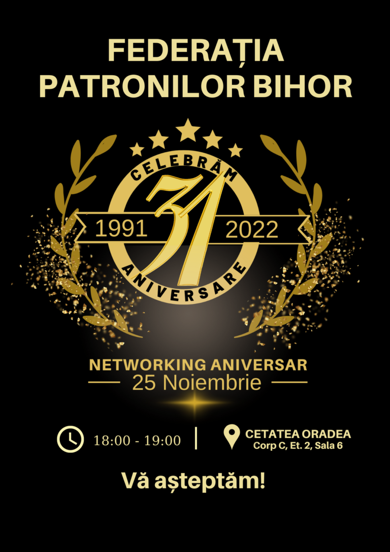 INVITAȚIE – NETWORKING ANIVERSAR